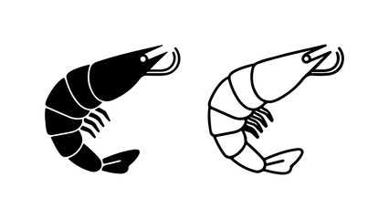 Shrimp icons with transparent background