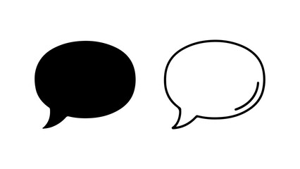 Speech bubbles with outline and solid fill with transparent background