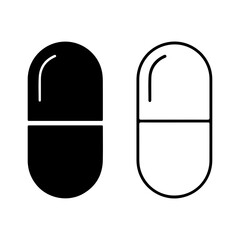 Capsule pills with transparent background
