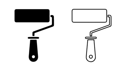 Paint roller icons with transparent background