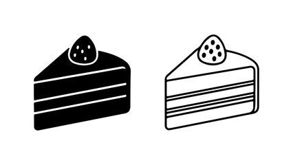 Cake slice with berry topping with transparent background