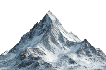 Snowy, rocky mountain peak rises against a dark backdrop