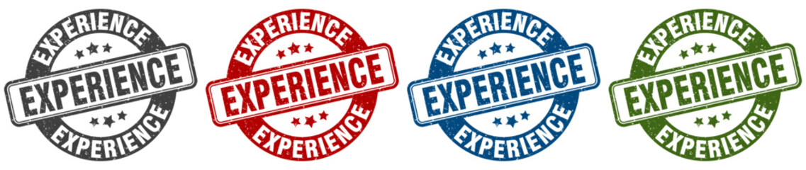 experience stamp. experience round stamp set isolated on white background