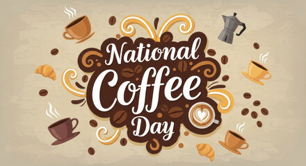 National Coffee Day celebration poster