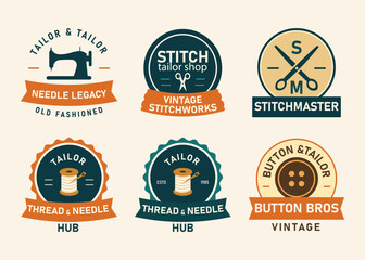 Tailor & Sewing Shop Vector Logo Bundle