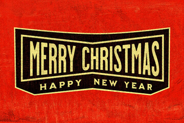 Warm Wishes for a Merry Christmas and a Happy New Year Vintage Card