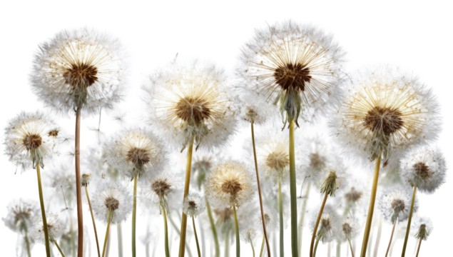 Close-up cluster of dandelions (1)