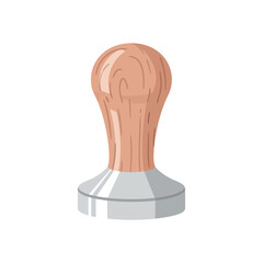 Crafting the perfect espresso at home with this modern wooden handled tamper for rich delicious coffee