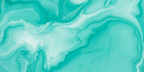 Obraz premium Abstract swirling turquoise and white fluid texture background liquid