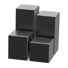 Minimalist Chrome Display Stand Set Product Placement 3D Render