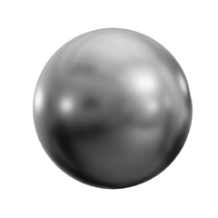 Realistic Chrome Metallic Sphere with High Reflection on Dark Background