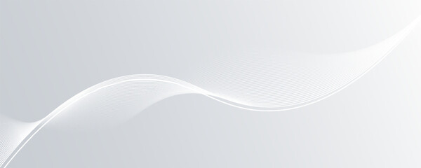 Abstract gray and white background with flowing particles. Digital future technology concept. Vector illustration.