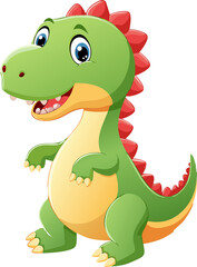 Fototapeta premium cartoon dinosaur on white background