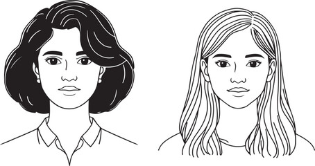 woman illustration, female portrait, line art, minimalist drawing, beauty face, feminine design, fashion sketch, modern outline, elegant woman, aesthetic artwork