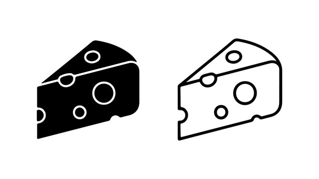 Cheese slice icon with transparent background