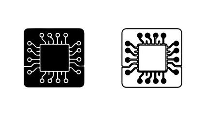 Microchip icons with transparent background