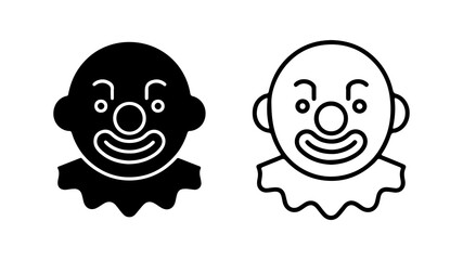Clown face icon with transparent background