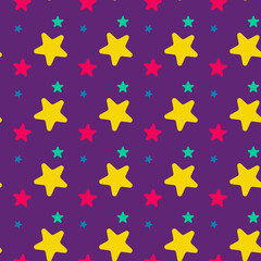 Star kids cartoon background pattern seamless