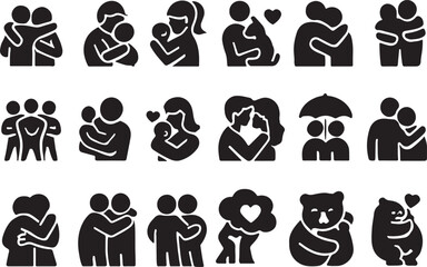 community icons, people vector, teamwork symbol, relationship concept, social gathering, inclusion idea, human connection, diversity symbol, cooperation icon, group unity