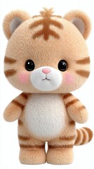 Adorable Orange Plush Tiger Cub Toy