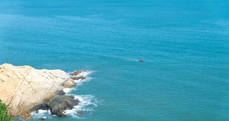 blue sea and blue sky