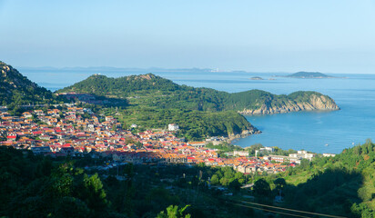 view of the lake como from the mountain