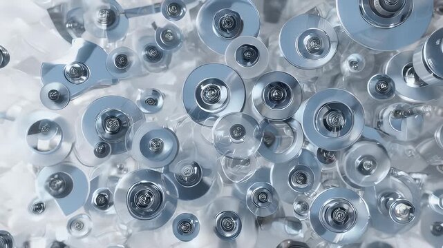 Shiny metal caps and translucent plastic