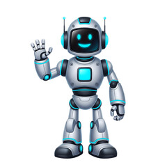 Friendly Futuristic Robot Waving Gesture