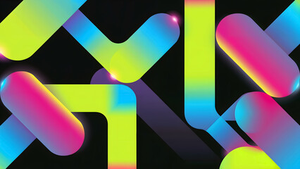 Vibrant neon abstract shapes create dynamic modern background with glowing gradients and smooth curves