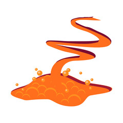 Vibrant orange bubbling liquid with an ethereal swirling vapor ascending, creating a dynamic abstract visual art piece
