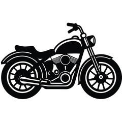 Motorcycle Silhouette Vector Minimal Motorbike Icon for Logo and Transport Design