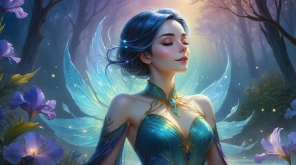 Fantasy-Portrait - H&uuml;bsche Frau mit schwarzen Haaren