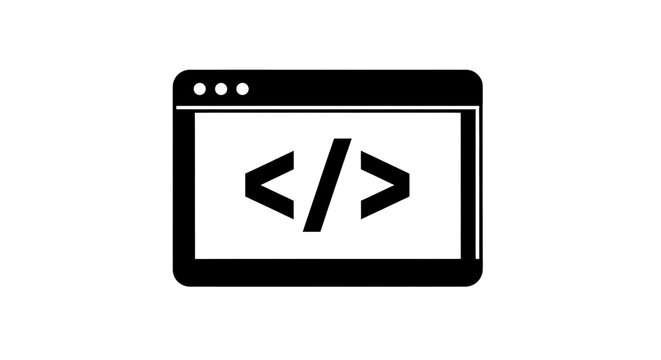 Web Browser Window with Code Tag Icon