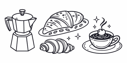 coffee and cake vector 