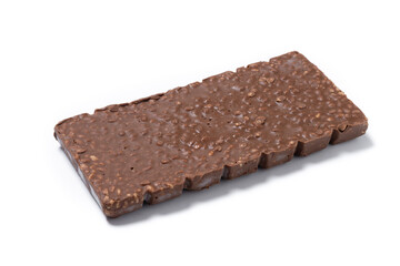 Delicious Christmas chocolate nougat isolated on white background