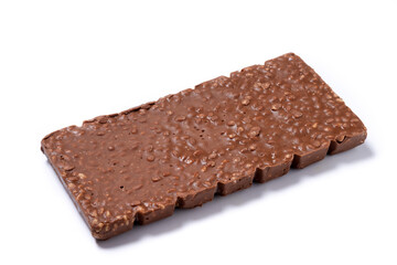 Delicious Christmas chocolate nougat isolated on white background