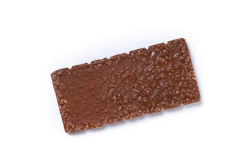 Delicious Christmas chocolate nougat isolated on white background