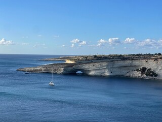 view of the sea from the sea in Malta