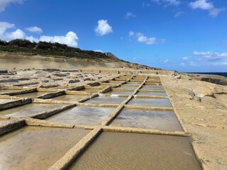 Salt marsh in Gozo, Malta
