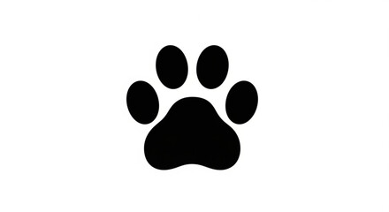 Black animal paw print vector illustration for pet lovers and veterinary clinic designs, paw print clip art image