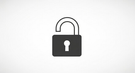 Unlock security concept vector illustration for data protection and privacy with open padlock icon design