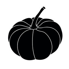 Pumpkin silhouette hand drawn ilustration for fall hollyday