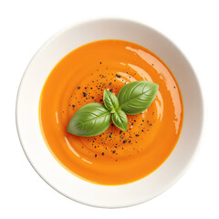 Creamy Tomato Soup with Fresh Basil and Black Pepper