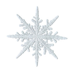 Intricate White Snowflake on Black Background