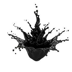 Black Liquid Splash Explosion on Black Background