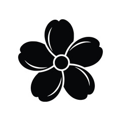 Five Petal Flower Bloom Solid Glyph Vector Icon