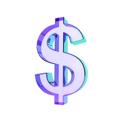 Iridescent dollar sign shimmering with modern finance and investment success concept