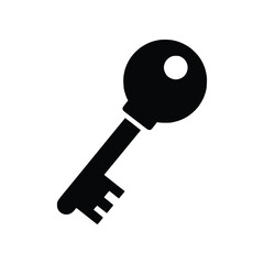 Simple Household Key Solid Glyph Vector Icon