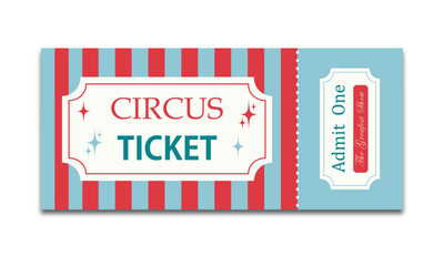 Circus ticket template on a white background.