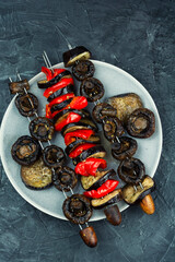 Tasty vegetable skewer.